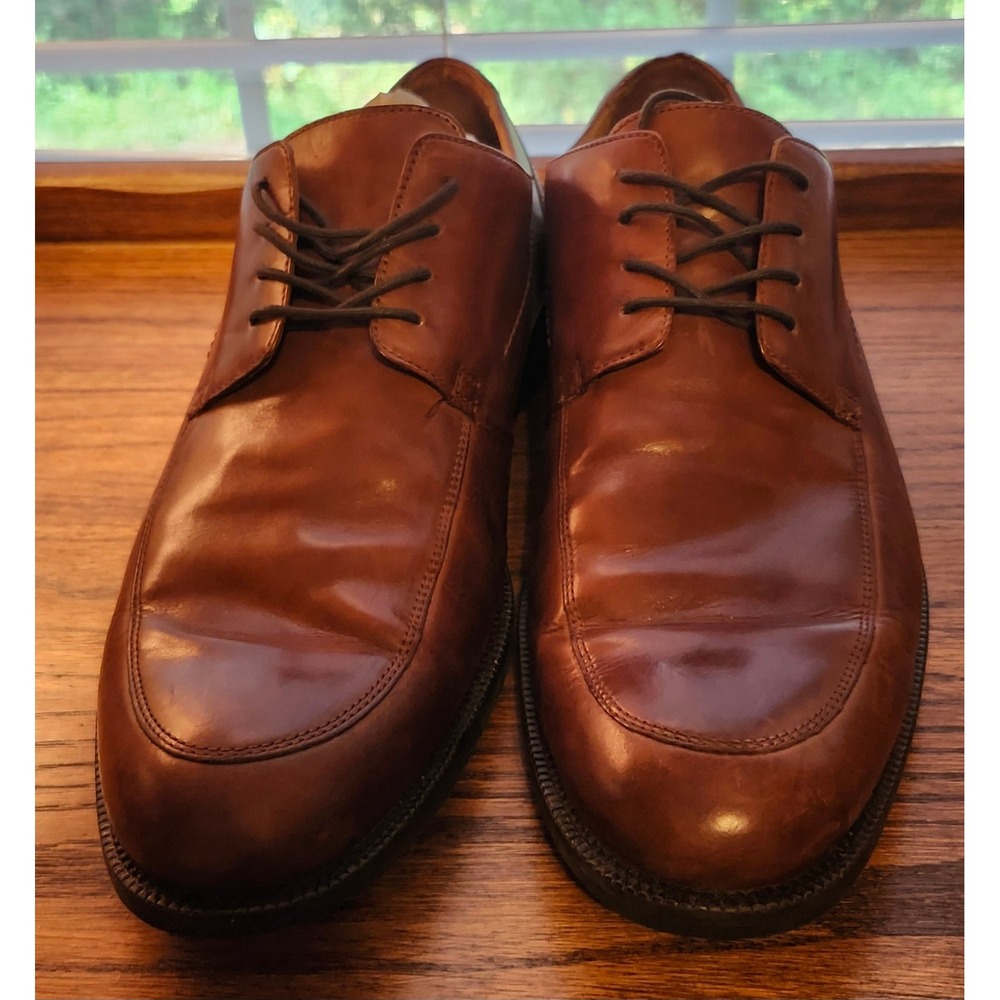 Johnston & Murphy Signature Series Tan Leather Apron Toe Derby Shoes Mens 13 M